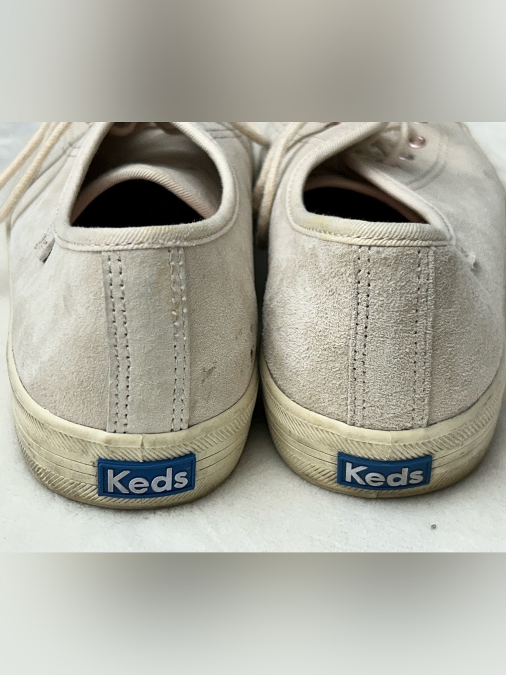 Keds Women's Kickstart Suede Sneakers Light Taupe Lace Up Rose Gold Eyelet Sz 11 - Picture 4 of 8